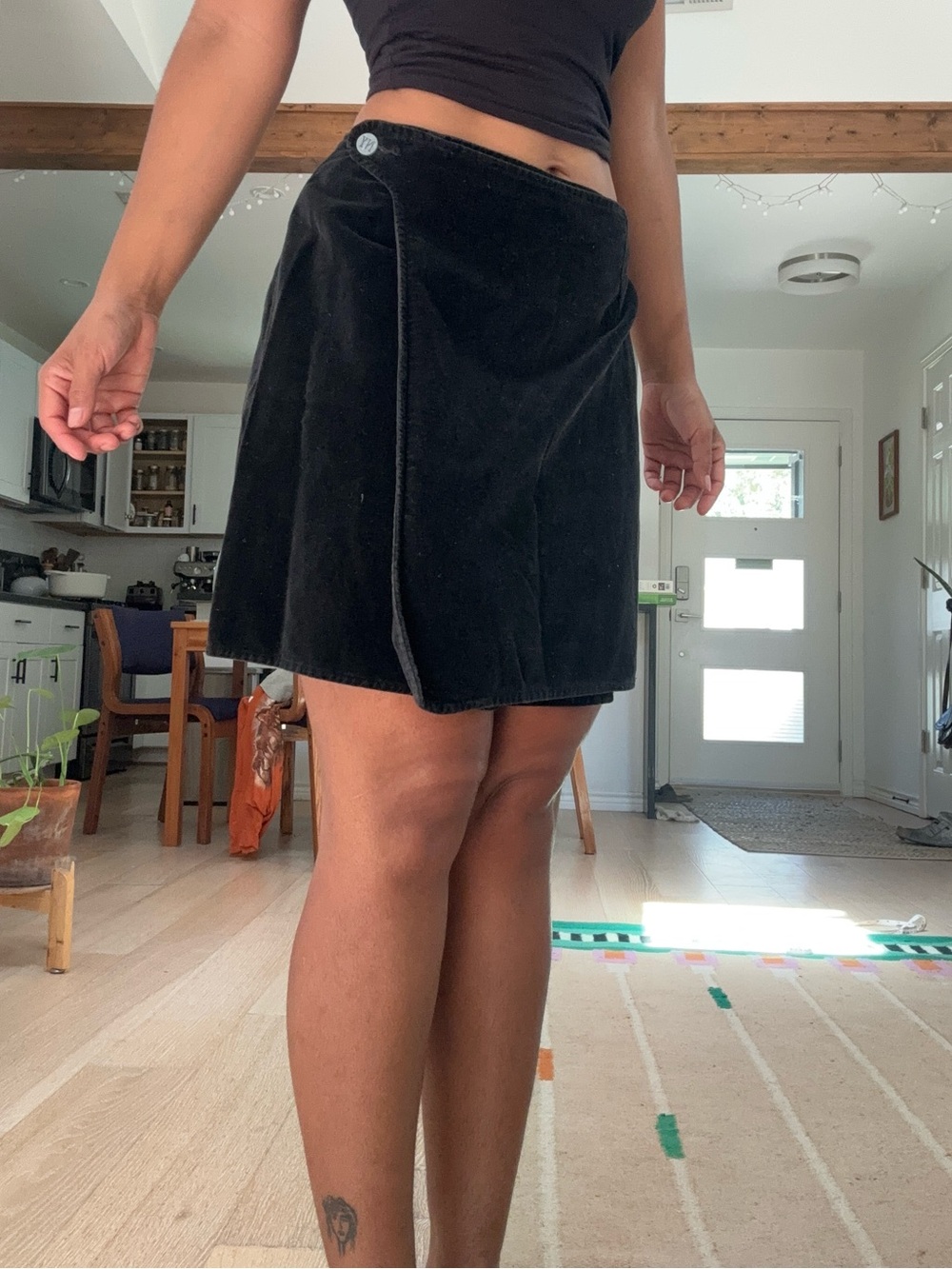 Black Mini Wrap Skirt - Women